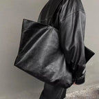 Large Capacity Tote Shoulder Bag Leather Handbag