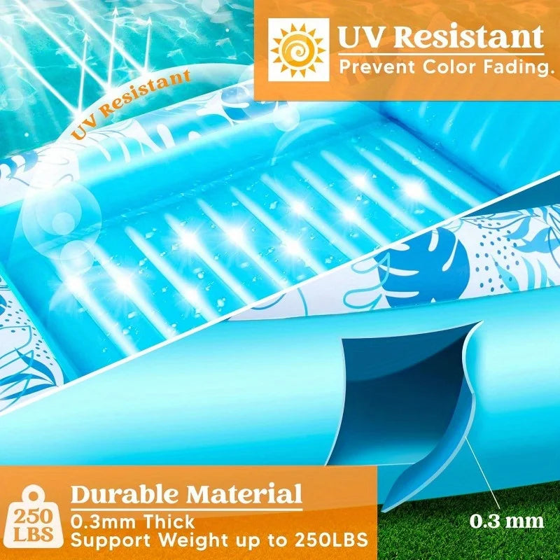 4 in 1 Suntan Tub Raft, Inflatable, Tanning, Pool,  70" x 46", Pillow