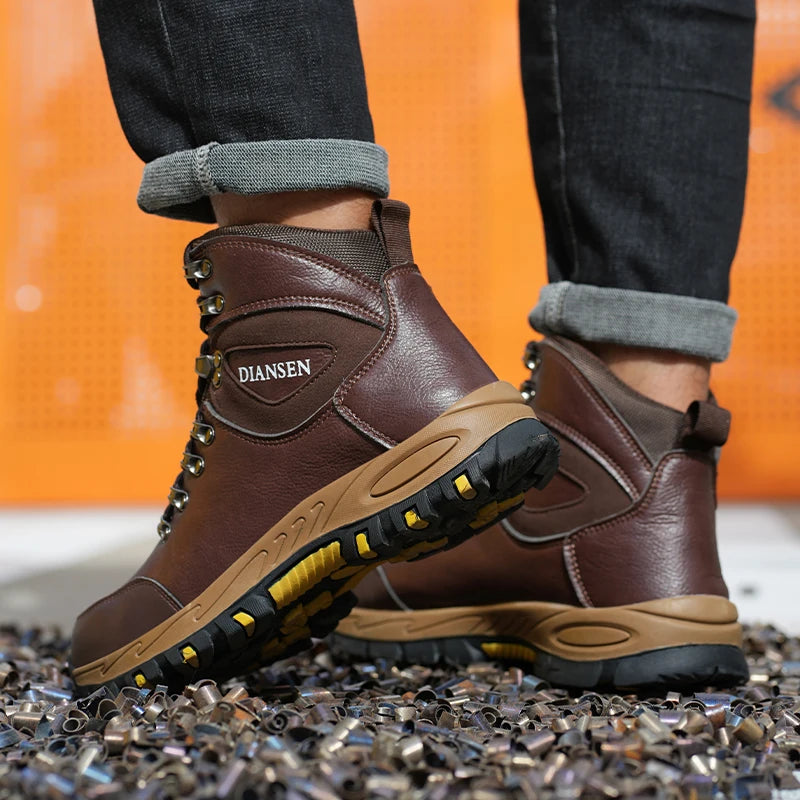 Waterproof Leather Men Safety Boots Military Boots