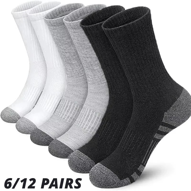 6/12 Pairs Men's Outdoor Gym Socks Football