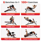 Dumbbell Bench, Adjustable, Foldable, Weightlifting, Abdominal Gym