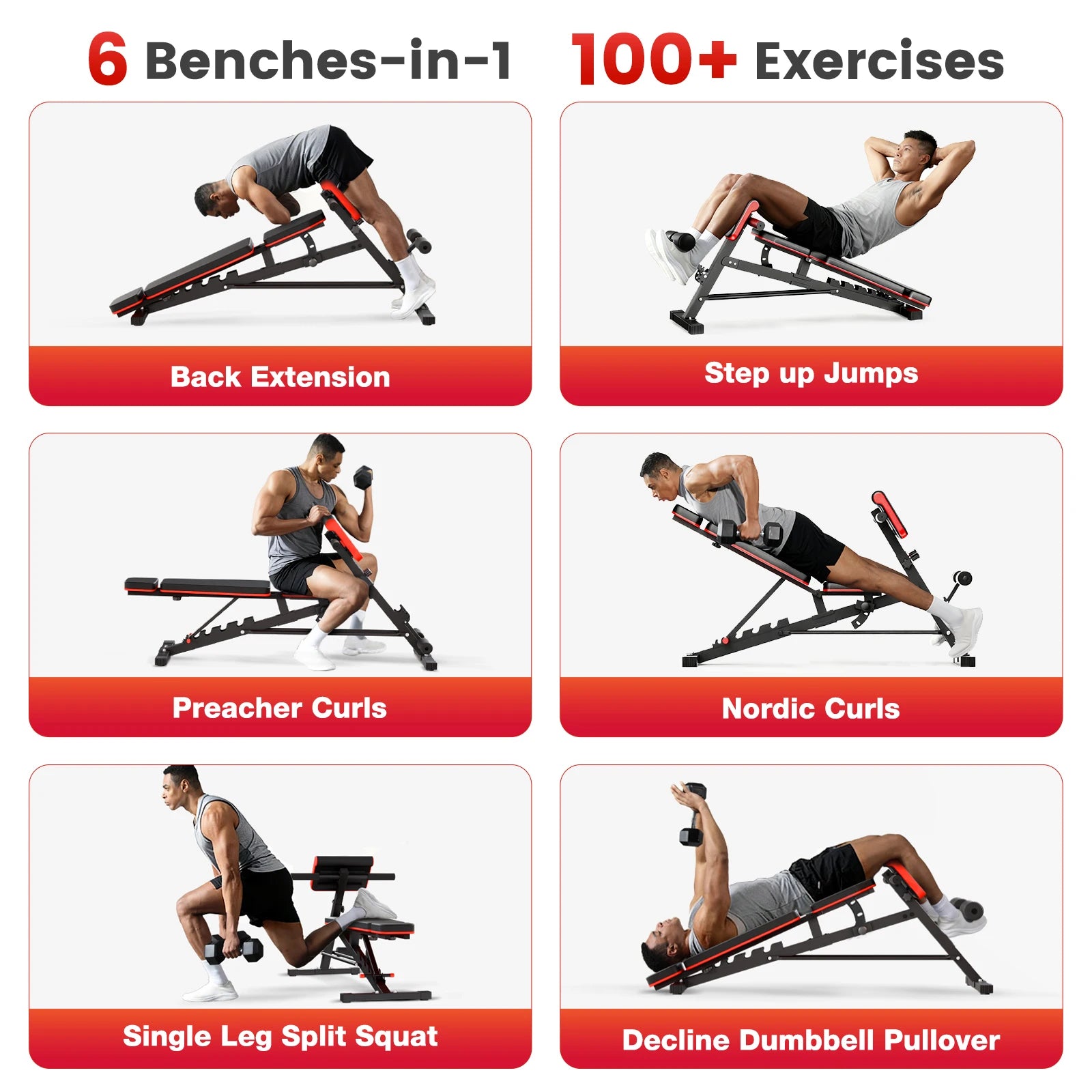 Dumbbell Bench, Adjustable, Foldable, Weightlifting, Abdominal Gym