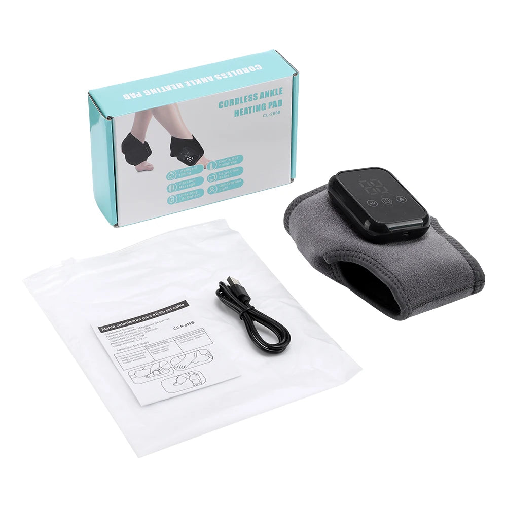 Ankle Massager, Hot Compress, Vibration, Foot Massager