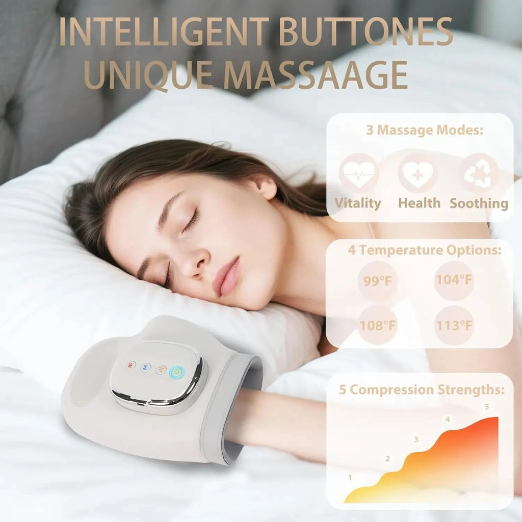 Hand Massager W/Heat, Airbag Compression, Vibration Gloves
