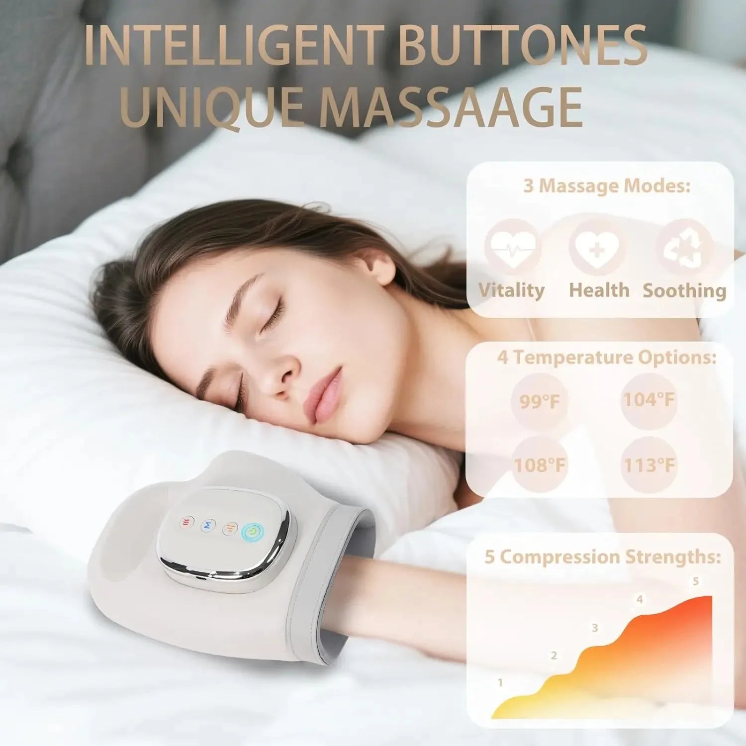 Hand Massager W/Heat, Airbag Compression, Vibration Gloves