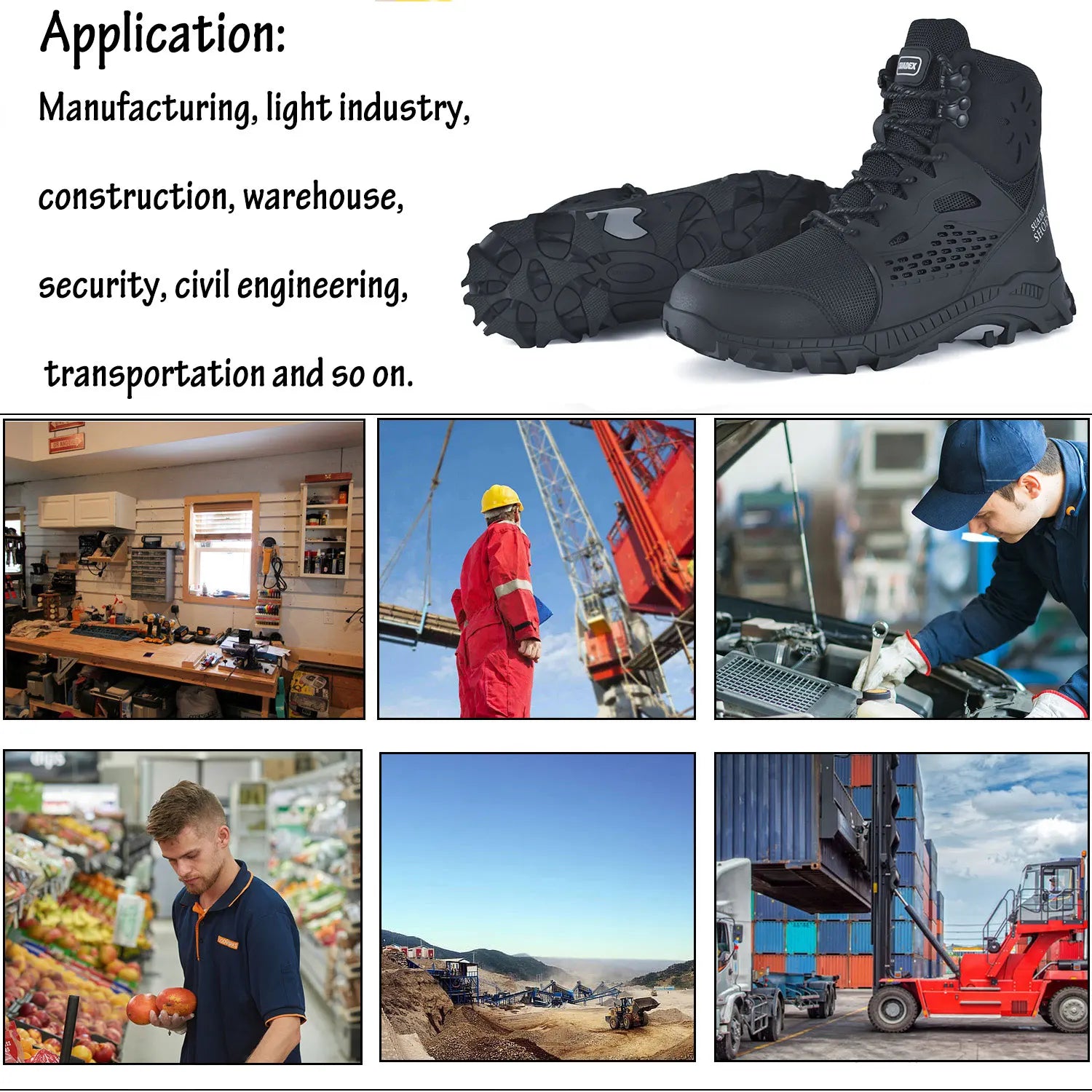 S1 Safety Men Steel Toe Safety Female Boots