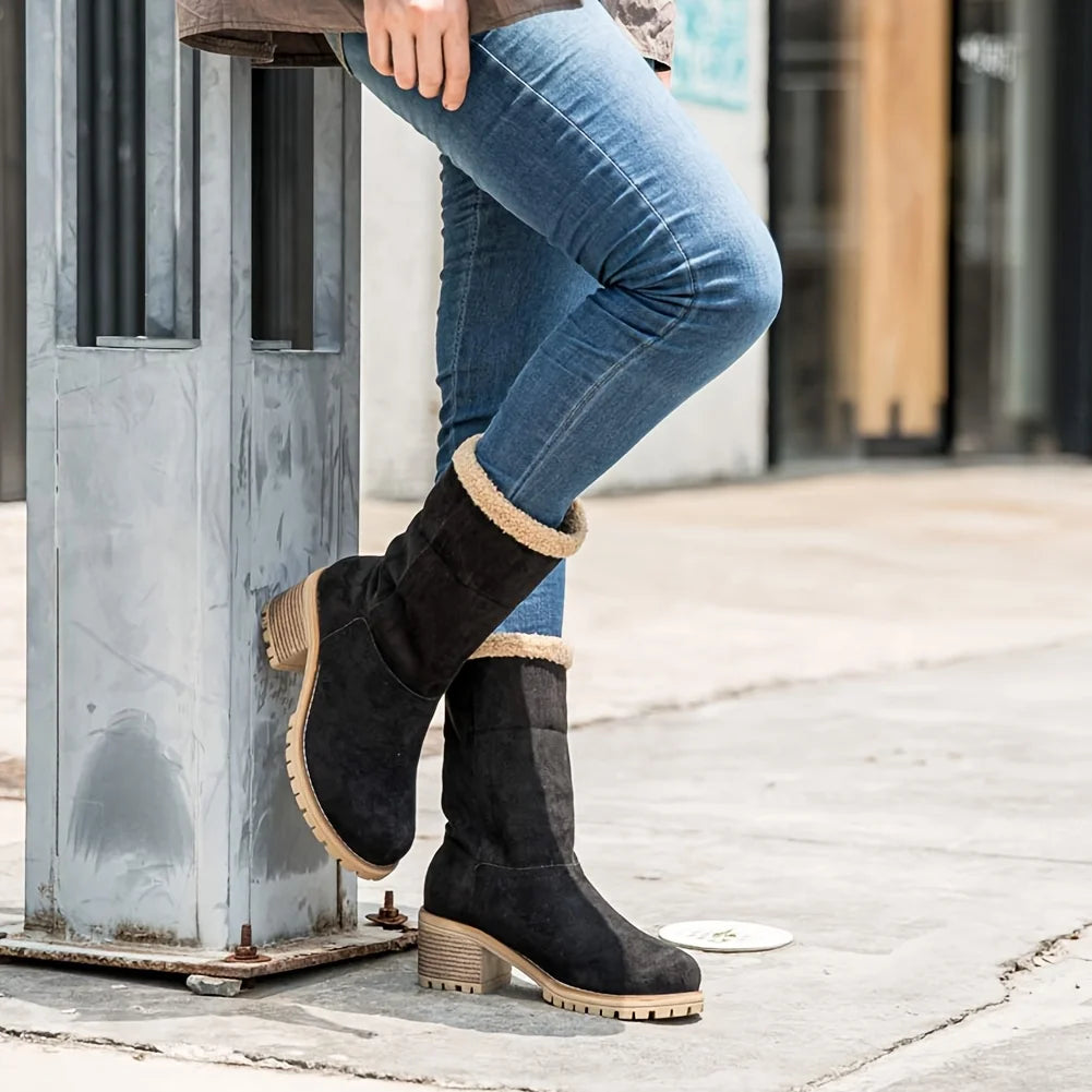 Fur Snow Boots For Women Suede Boots