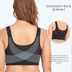 Women Plus Size Sports Bra, Front Closure