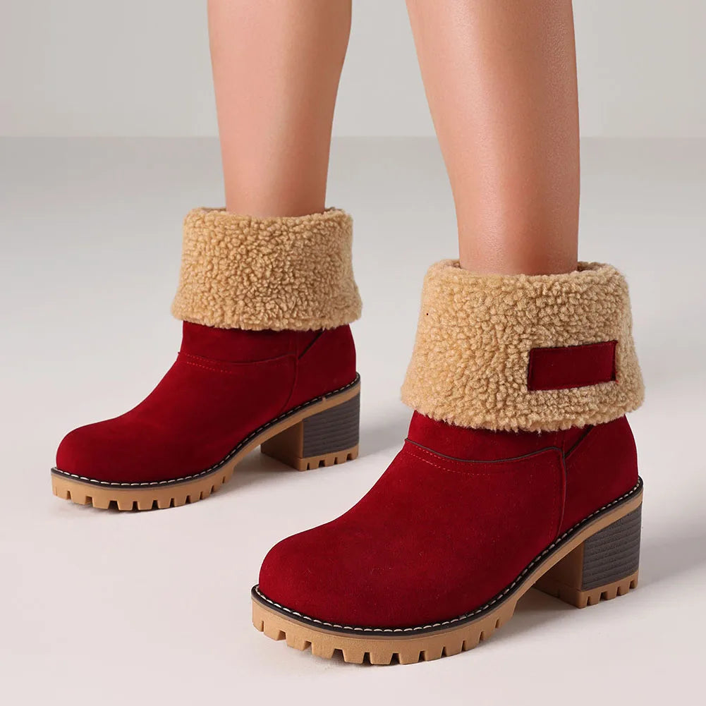 Fur Snow Boots For Women Suede Boots