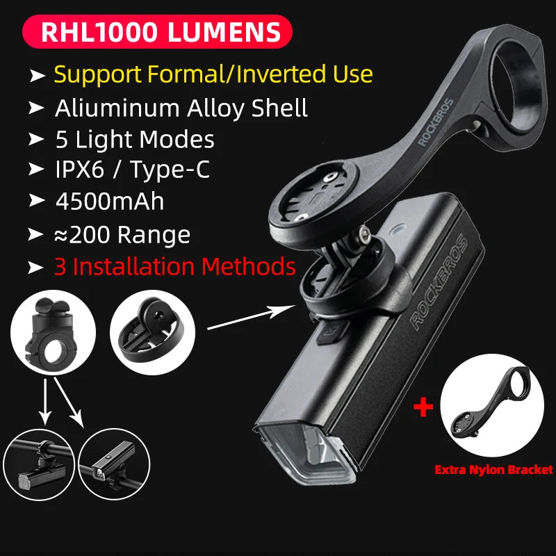 Bicycle Light Type-C Rechargeable Light LED Flashlight