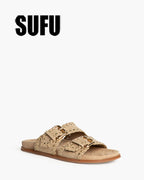 SUFU belt buckle vintage flat slippers