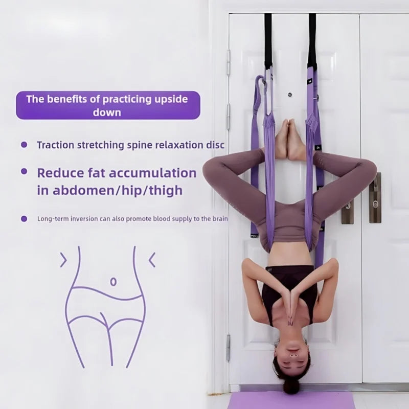 Luxury Purple Aerial Yoga Rope - Soft Fabric