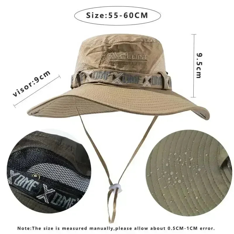 Men Hat, UV Protection, Safari, Hunting, Hiking, Fisherman