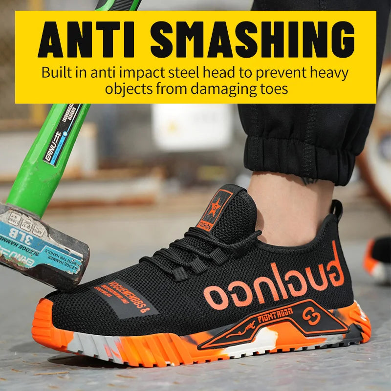 Soft-soled comfortable, anti-puncture safety shoes