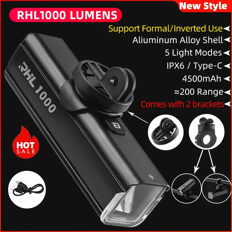 Bicycle Light Type-C Rechargeable Light LED Flashlight