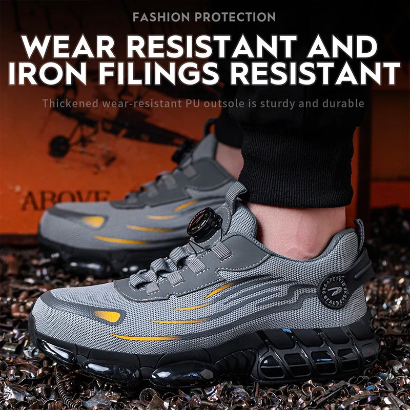Breathable lace-free soft sole anti-smash anti-puncture shoes