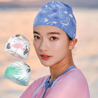 Girls Swim Cap, Waterproof, Non-Slip, Long Hair