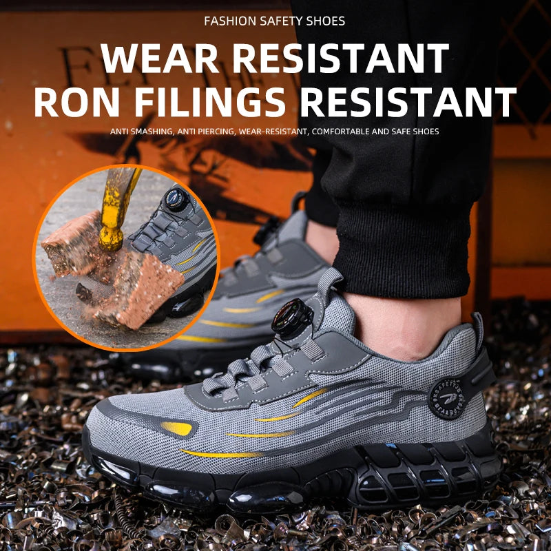 Breathable lace-free soft sole anti-smash anti-puncture shoes