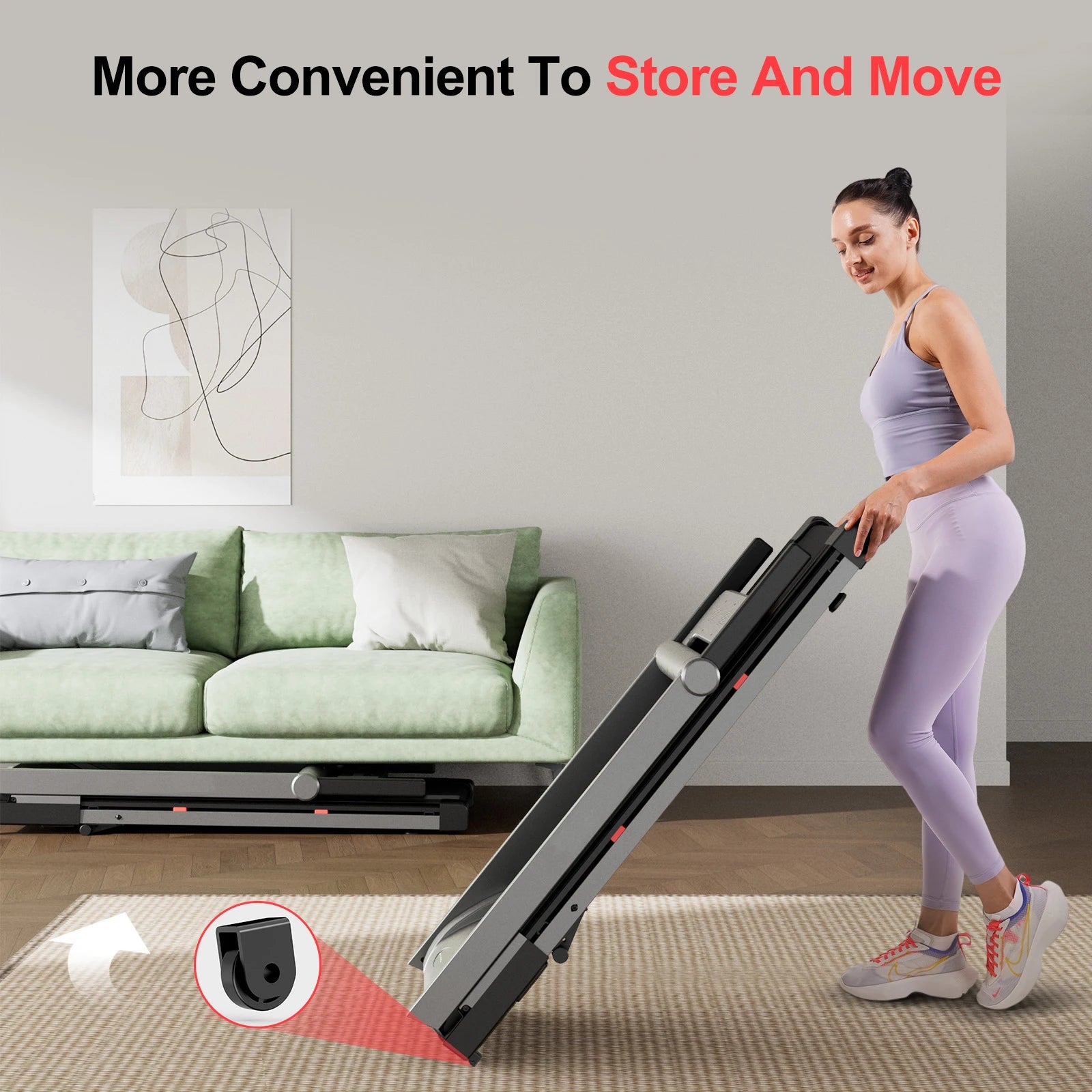 3.5HP Foldable Incline Treadmill, Walking Pad, Touch Screen