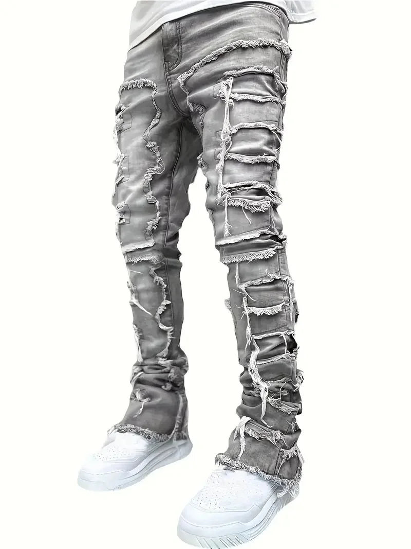 Y2K hip-hop style jeans, men's casual, stretch