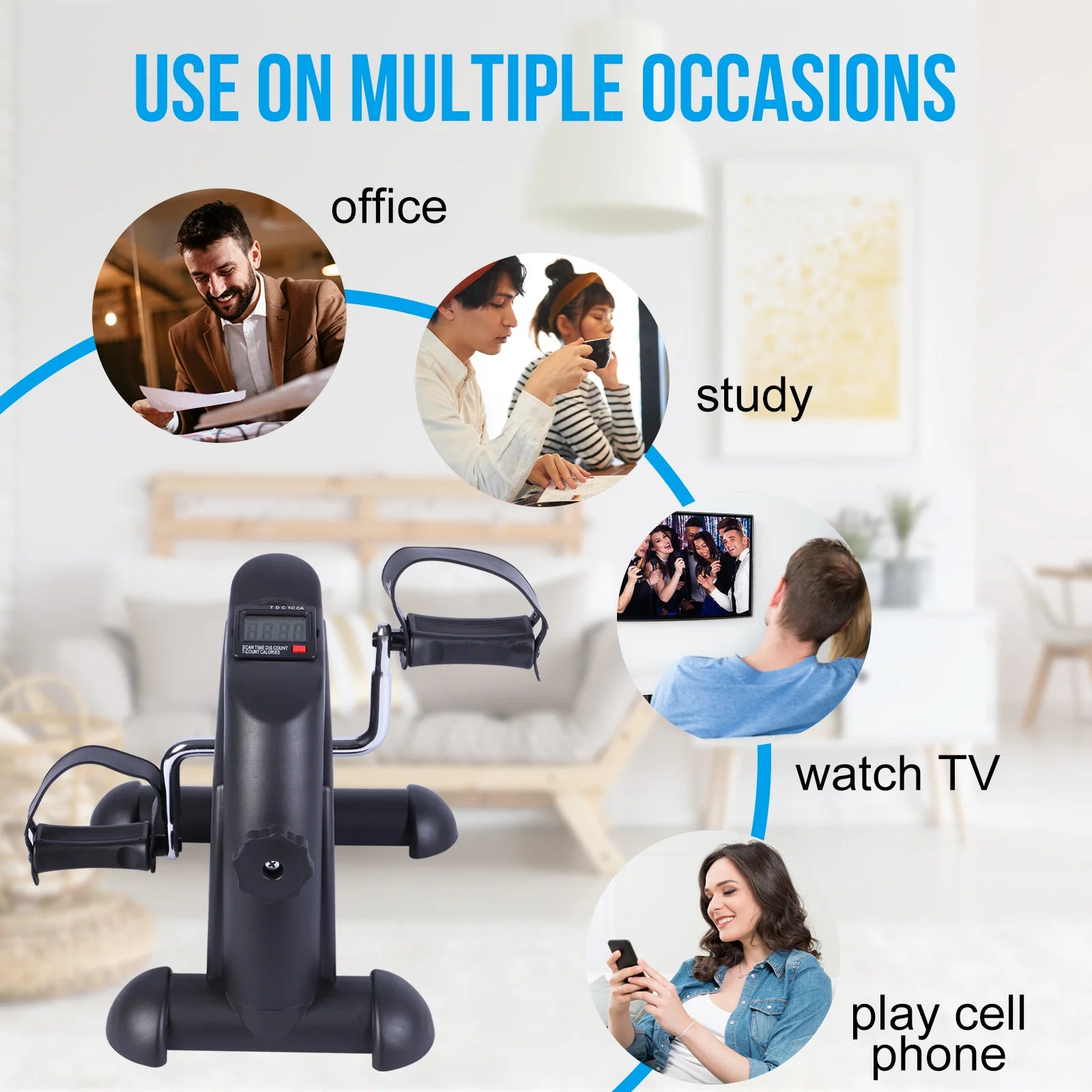 Stepper Exercise Bike LCD Screen Portable Multi-Function