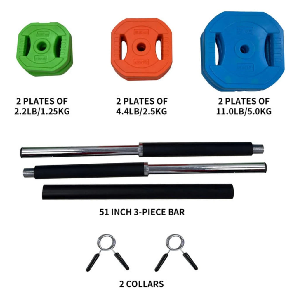 40lb /20kg Adjustable Barbell Weight Set, Home and Gym