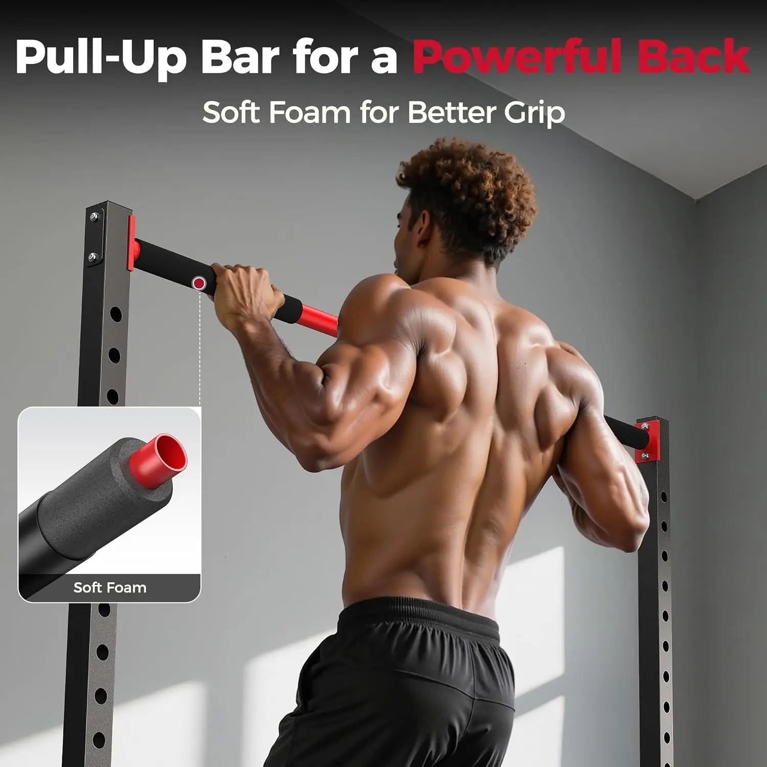 Squat Rack, Pull-Up Bar, Adjustable, for 6FT,7FT Barbell