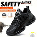 Work shoes with elastic buttons and lace-up