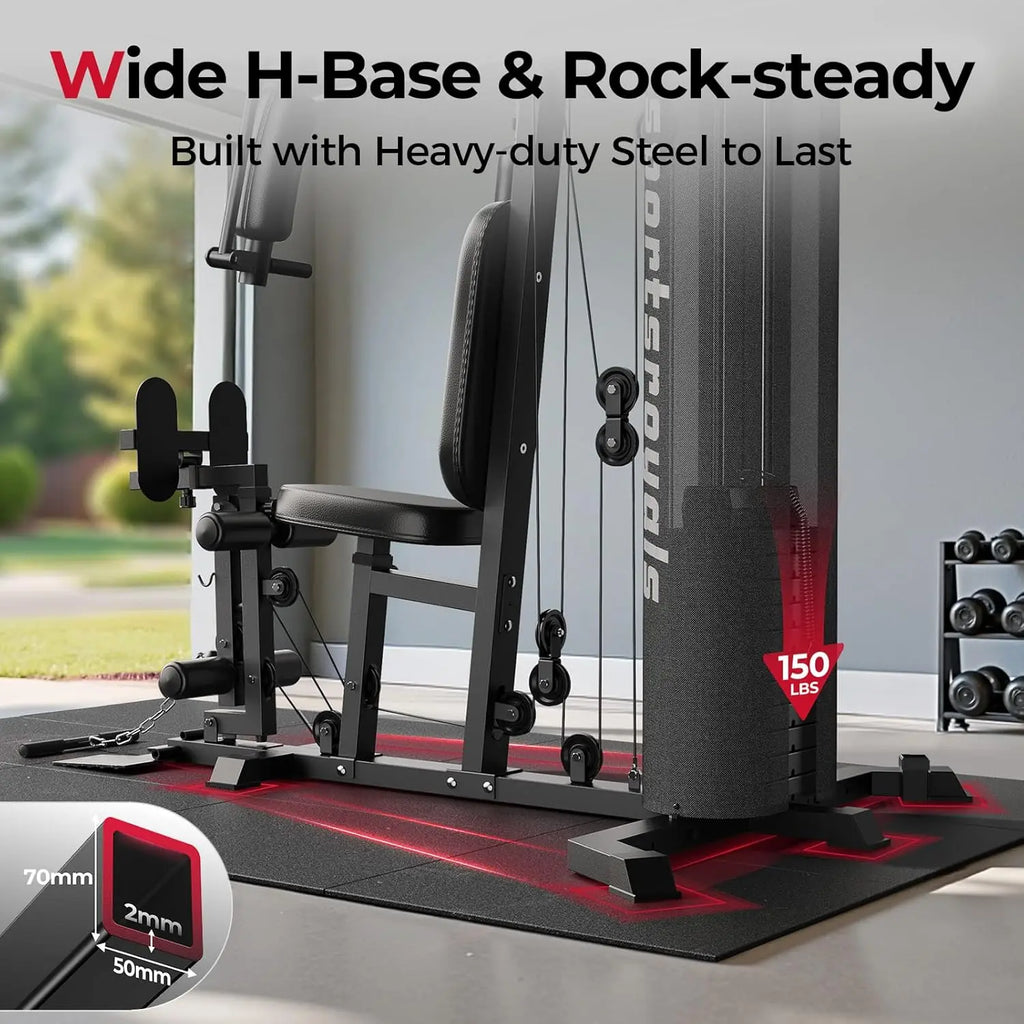 150LBS Weight Stack, Machine with Pulley System
