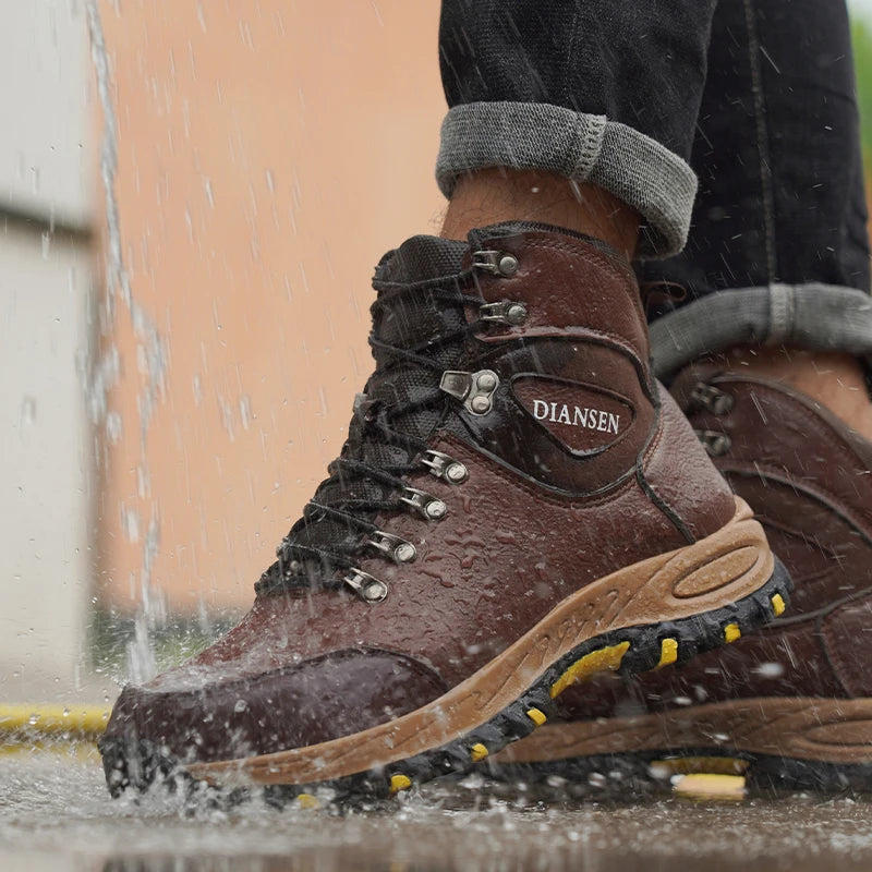 Waterproof Leather Men Safety Boots Military Boots