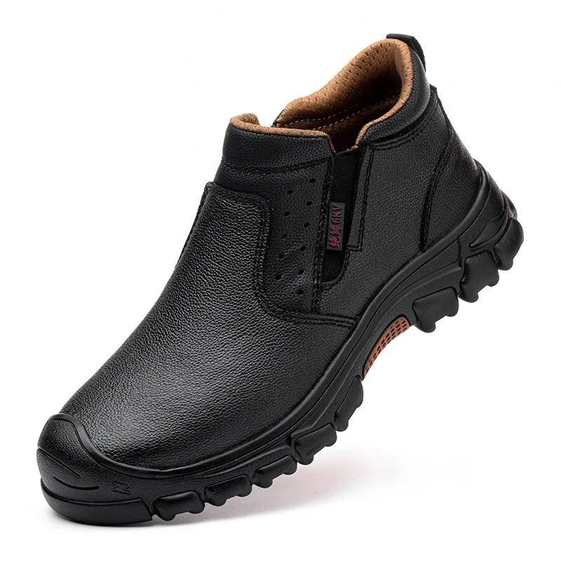 Mens Work Boots Safety Toe Anti-Slip Soles