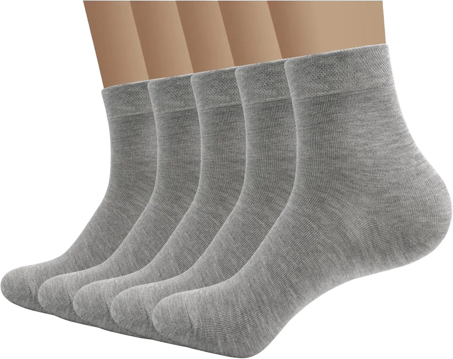 Men's Breathable Viscose Bamboo Quarter Socks 5 Pairs