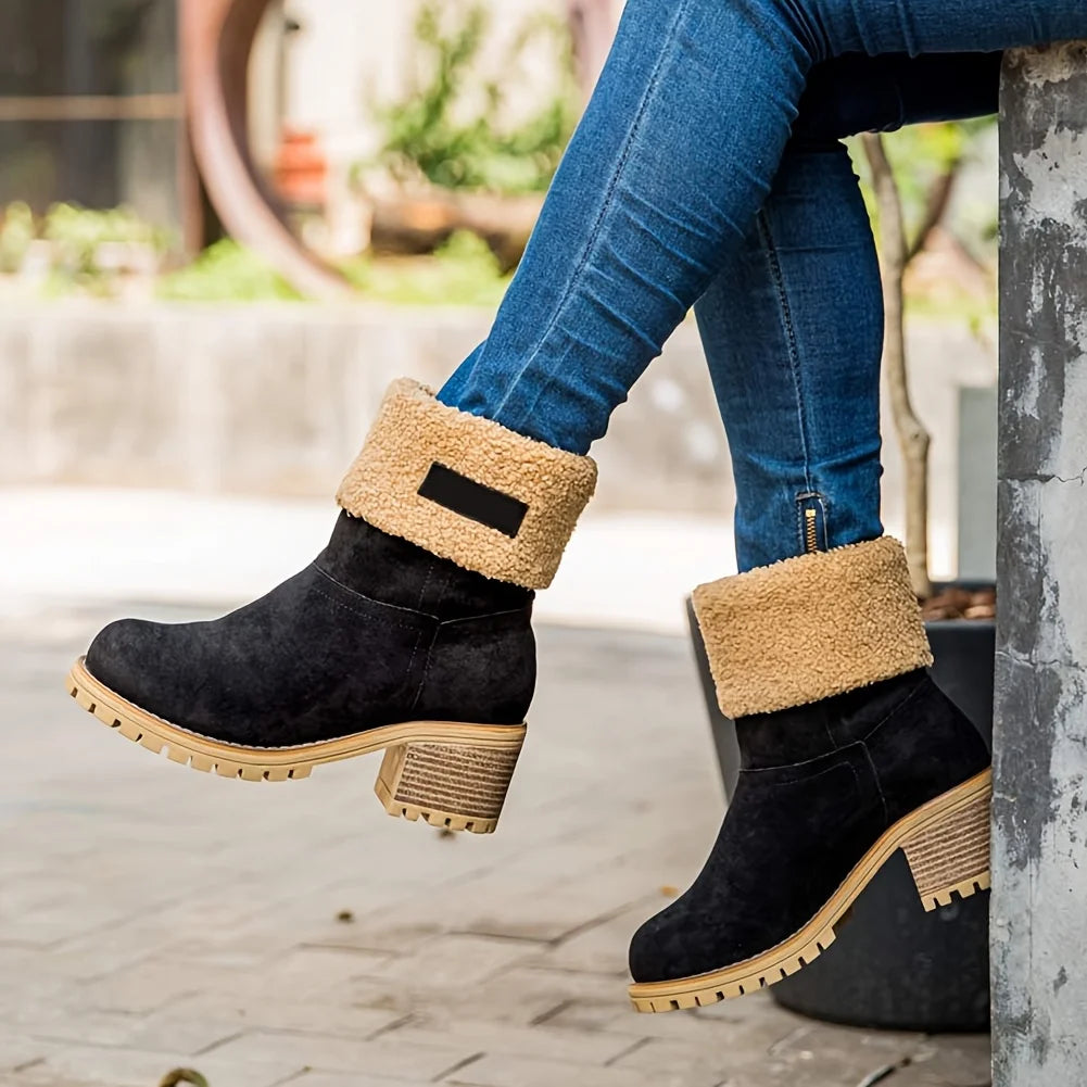 Fur Snow Boots For Women Suede Boots