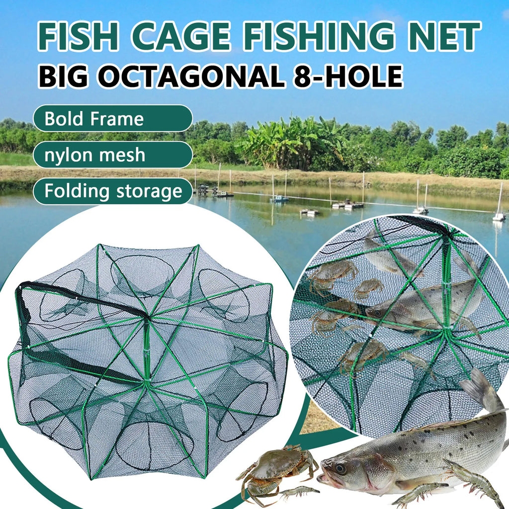 Folding lobster cage, fish, shrimp crayfish crab