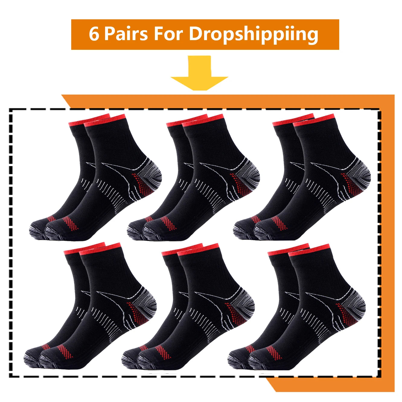 3 Pairs, Compression Socks, 20-30 mm Hg, Athletic, Nylon Medical Nursing