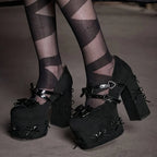 Women's Mary Jane Heels Black Platform Heels