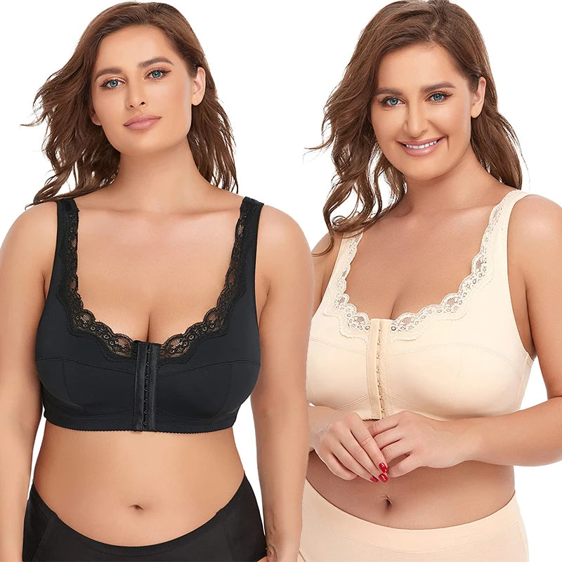 Women Plus Size Sports Bra, Front Closure