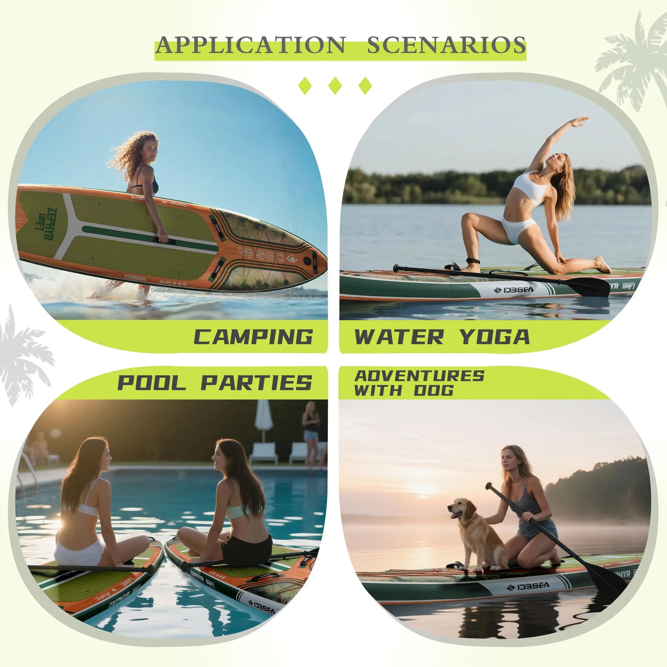11ft Inflatable Paddle Board, Stand up, SUP Accessories