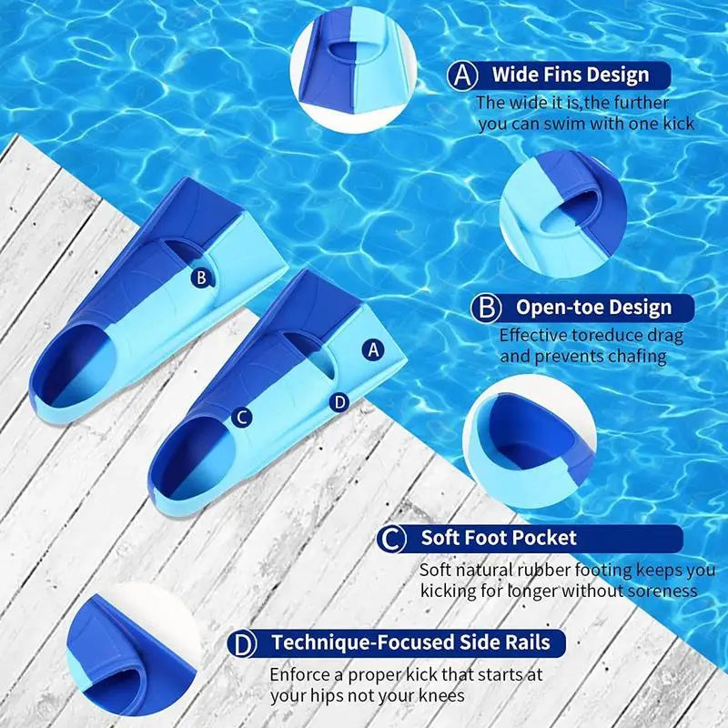 Snorkeling Kids Fins, Scuba Diving, Flippers, Adult