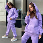 Women Fleece Two Piece Sets,Warm Hoodies