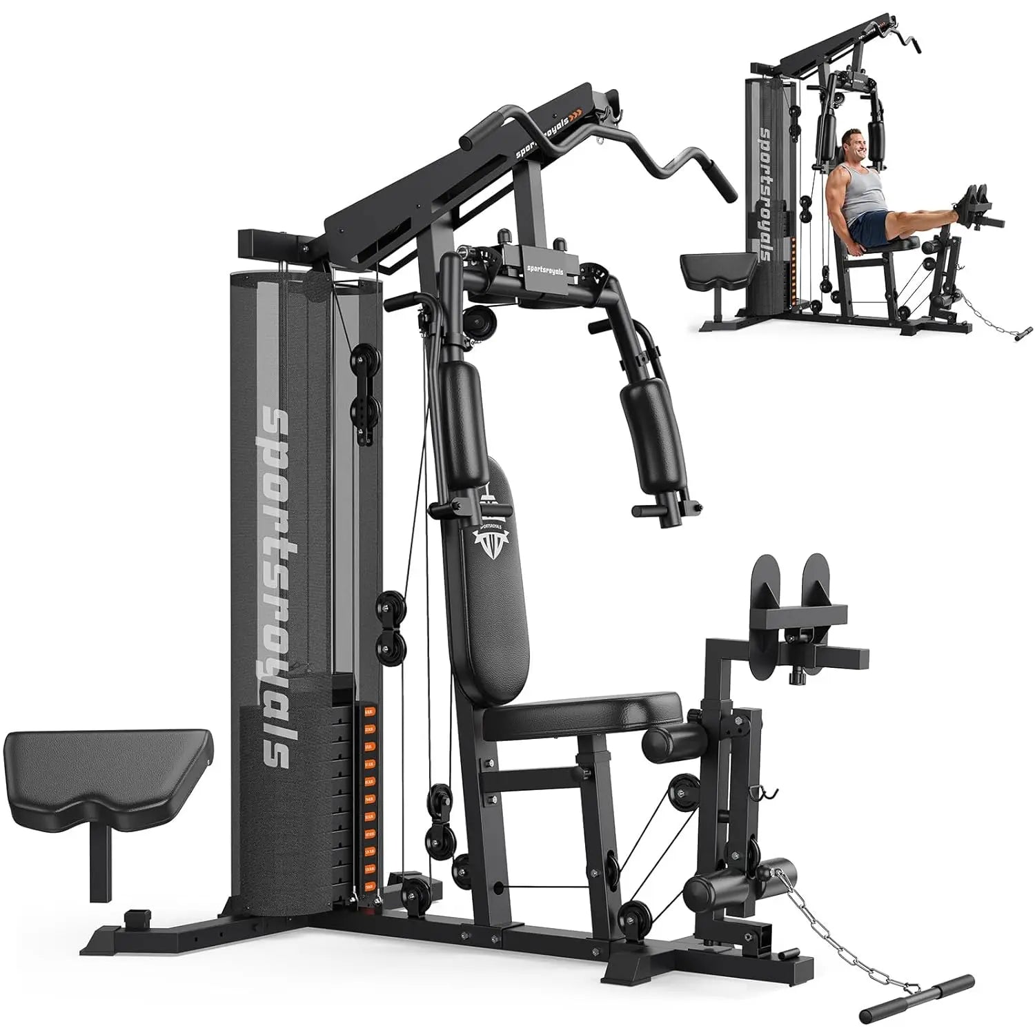 150LBS Weight Stack, Machine with Pulley System
