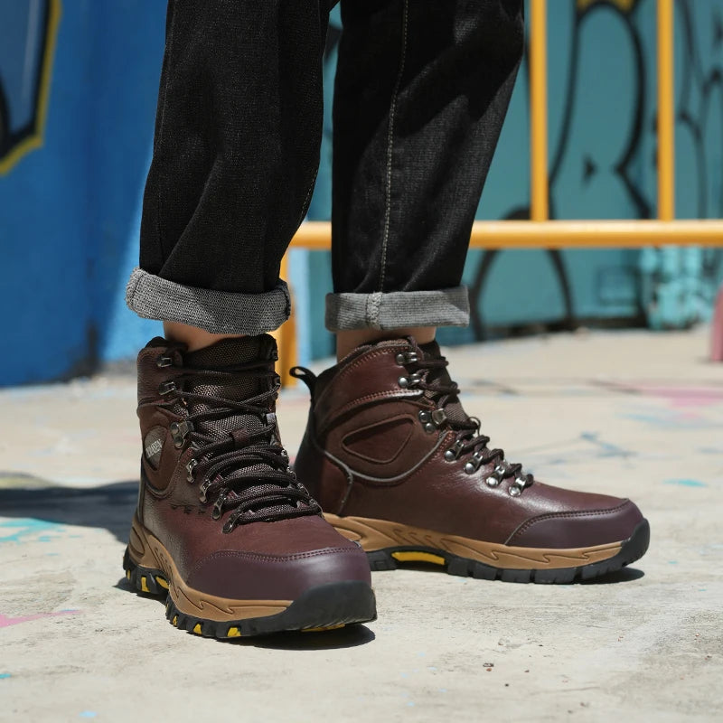 Waterproof Leather Men Safety Boots Military Boots