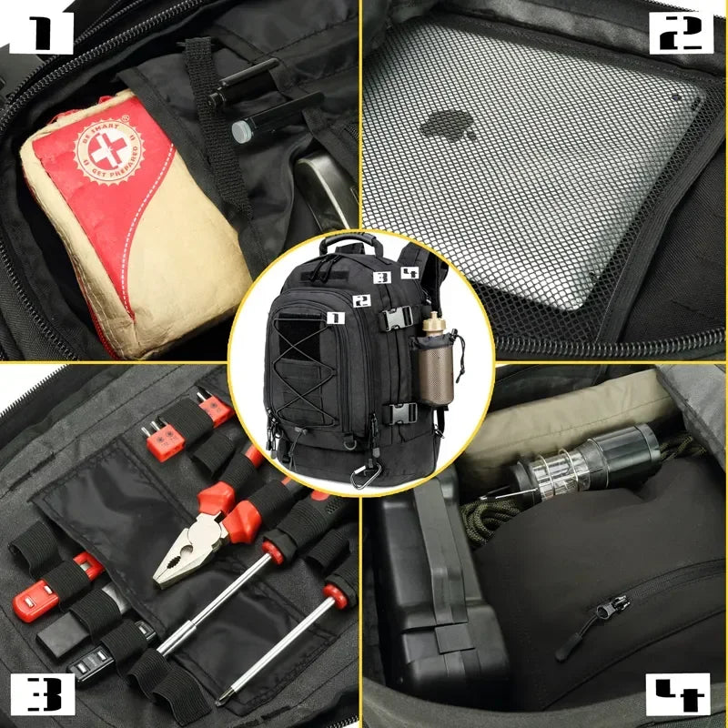 Extra Large 60L Backpack, Water Resistant Hiking, Travel