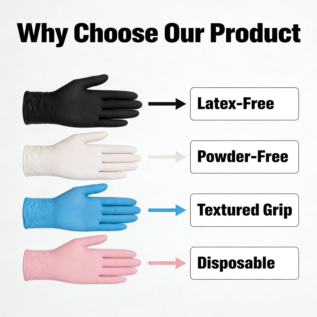 100 PCS Nitrile Gloves, Thickened, Cleaning, Hairdressing, Waterproof