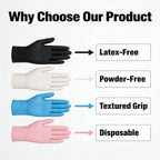100 PCS Nitrile Gloves, Thickened, Cleaning, Hairdressing, Waterproof