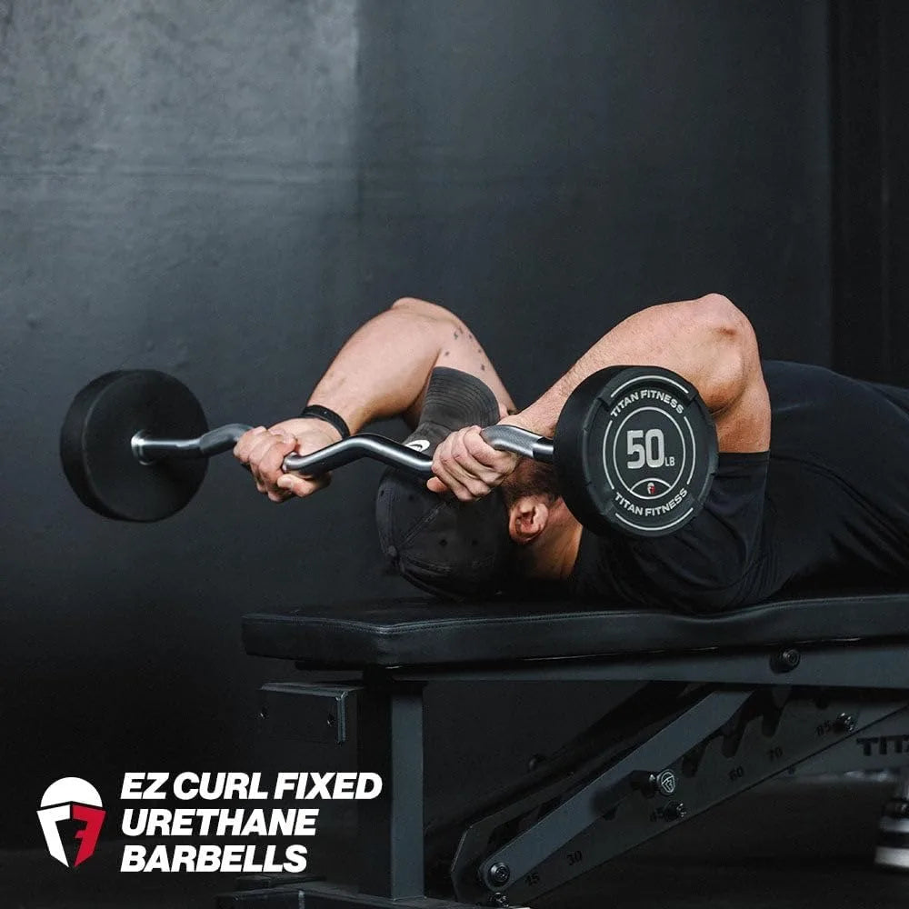 Rubber Curl Fixed Barbells, Pre-Loaded Weight Bar