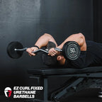 Rubber Curl Fixed Barbells, Pre-Loaded Weight Bar