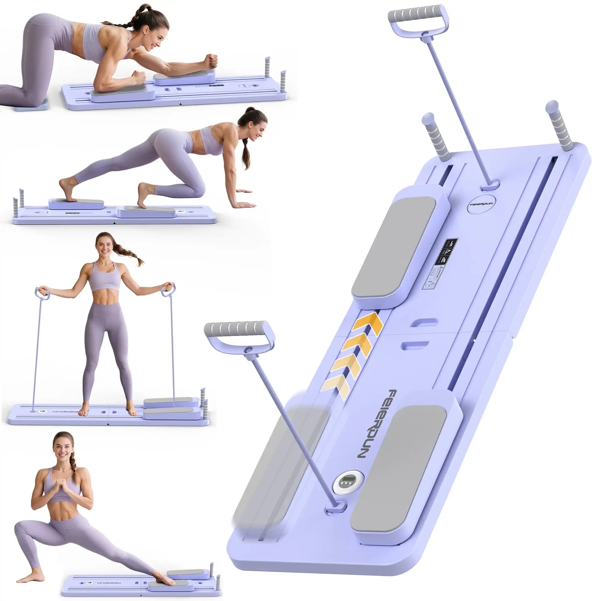 5 in 1 Folding Board Pilates, Reformer Set, 300 LBS Weight Capacity