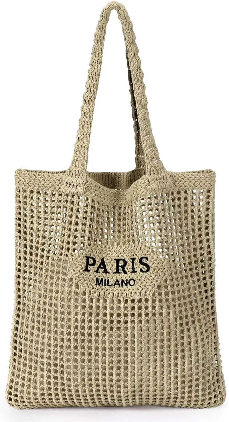 Women, Beach Tote Bag Summer Knit Bag