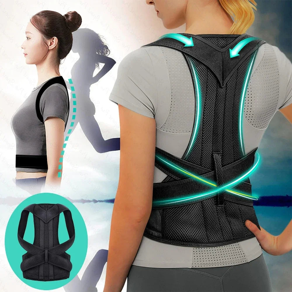 Reinforced, Belt Lumbar, Column Posture, Corrector Vest,  Adjustable